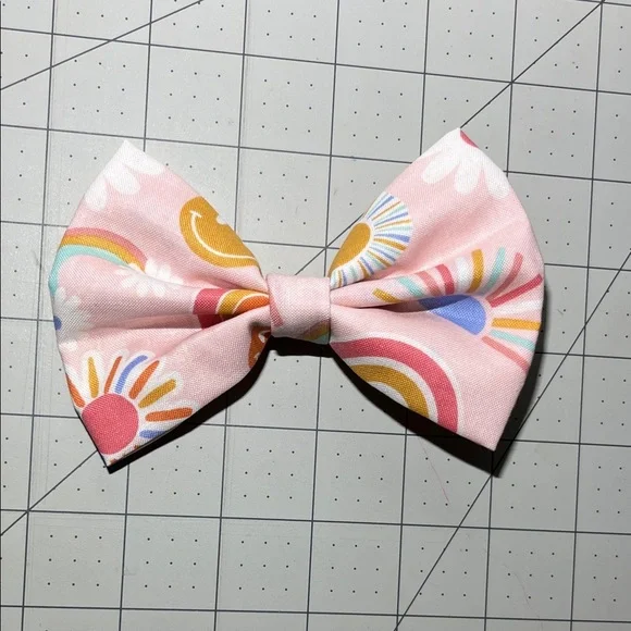 Pink Rainbow Kids Hair Bow - Picture 1 of 4